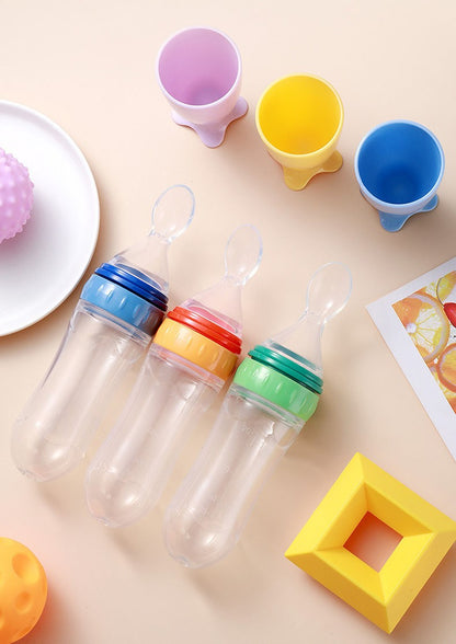 Silicone BabyFeeding Spoon Silicone Food Supplement Children's Rice Paste Bottle Babies accessories newborn Toddler Baby Goods