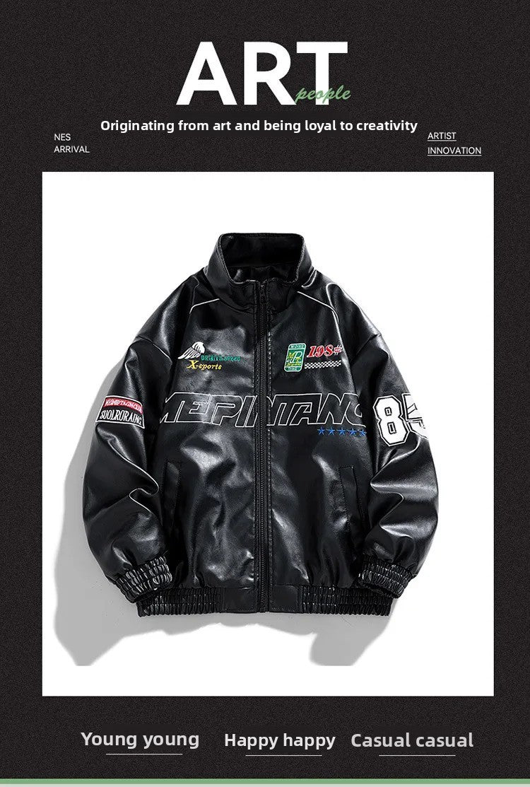 Casual Loose Men's Motorcycle Jacket Street Style Trendy Brand Spring Hot Sale Of The Season New High Street Fashion Couple's To