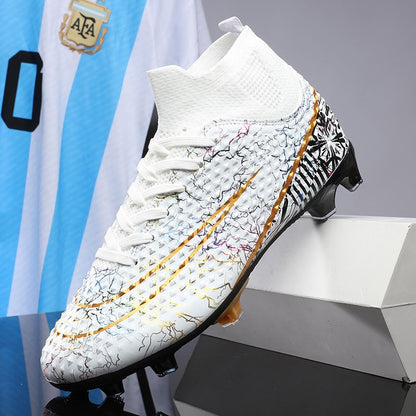 New Men Soccer Shoes Training Boys Outdoor Sport Football Boots Adult Long Spikes Non Slip Cleats Breathable Match Comfortable