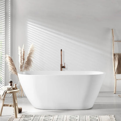 Bathroom Bathtub Floor Stand Faucet Rose Gold Mixer Single Handle Tap 360 Rotation Spout With Brass Hand Hot &Cold Water Shower