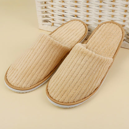 5 Pairs/Lot Mix Colors Men Women Disposable Hotel Slippers Cotton Slides Home Travel SPA Slipper Hospitality Cheap Footwear
