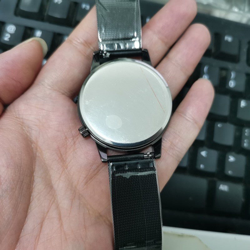 Free Personalized Engrave with Your Name Logo Text Men's Women's Mesh 3 ATM Water Resistant Wristwatch Customized Wrist Watch