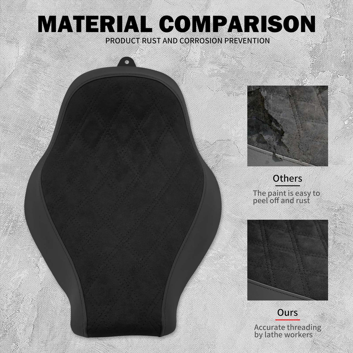 Banco Dianteiro Individual para Motocicleta com Almofada de Diamante Perfil Baixo para Harley Softail Fatboy Breakout FXBRS FXBR FLSTF 2018-2024