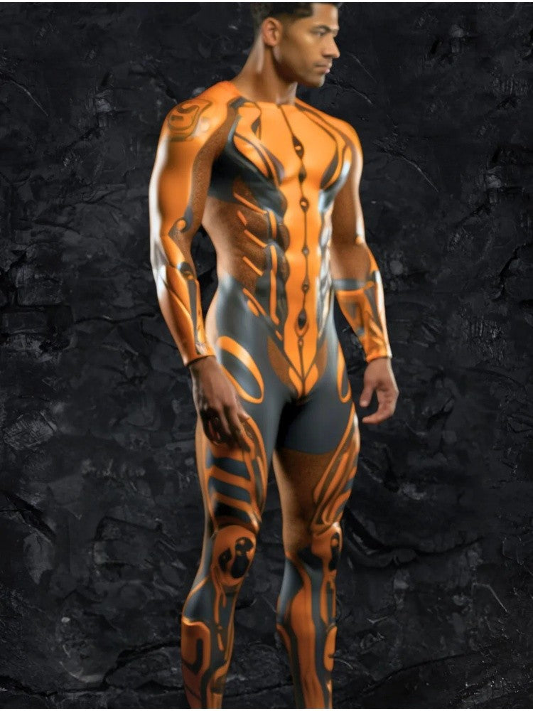 Halloween Smart Artificial Costume Men's Technology Tights Carnival Party Tights Stage Performance Jumpsuit Stretch Bodysuit