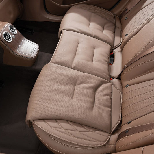 Nappa Leather Car Seat Cushion Rear Integrated Lumbar Support for All Seats Breathable Ventilated Comfort Auto Accessories