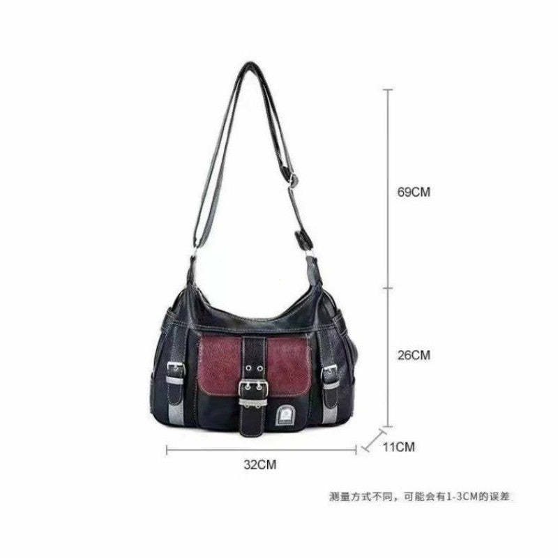 Y2K Vintage Crossbody Bag Women's Tote High Quality PU Leather Shoulder Bag Hip Hop Messenger Bag Female Large Handbag Commuter