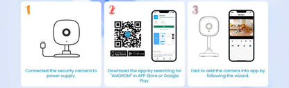 1080P Hd Wifi Ip Camera Indoor Night Vision Ai Detection Surveillance Cube Cameras for Pet Baby Monitor with Alexa & Google Home