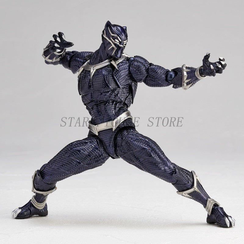 Amazing Yamaguchi Black Panther Action Figure Collection Model 15cm Kaiyodo Revoltech #030 Marvel T Challa Movable Figurine Toys