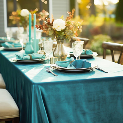 1 PC Luxury Velvet Rectangular Tablecloth Soft And Durable, Elegant Table Setting, Wedding Party, Christmas, Themed Party