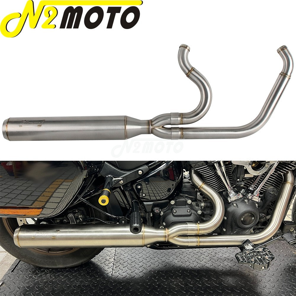 For Harley Softail Low Rider EI Diablo ST FXLRST FXRST 117 2022-2024 2-In-1 Full Length Exhaust System Stepped Head Muffler Pipe