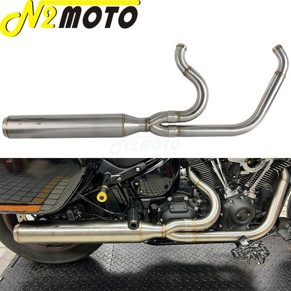 For Harley Softail Low Rider EI Diablo ST FXLRST FXRST 117 2022-2024 2-In-1 Full Length Exhaust System Stepped Head Muffler Pipe