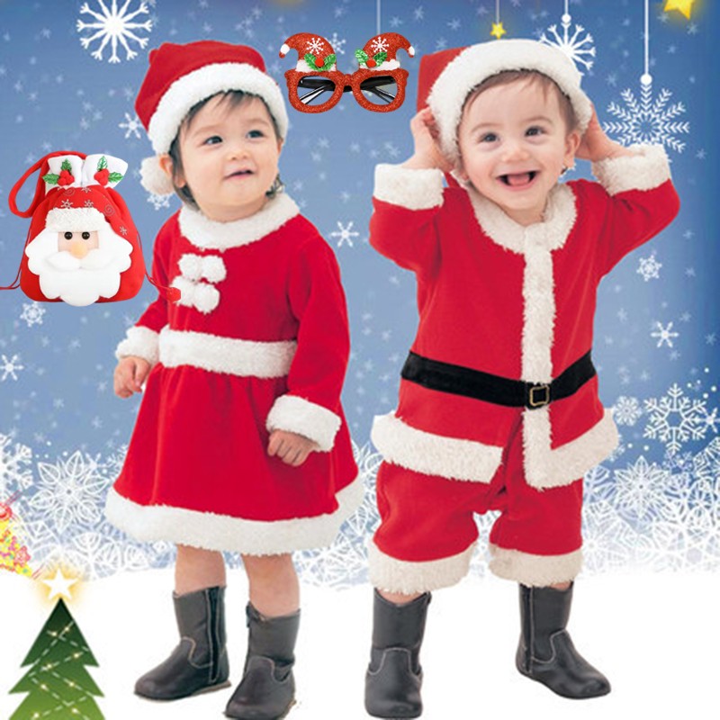 New Year Baby Boys Girls Christmas Santa Claus Costumes Children's Gifts Children Halloween Cosplay Party Kids Clothes