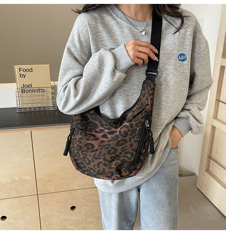 Leopard Print Crossbody Bags for Women Corduroy Casual Shoulder Tote Bags Ladies Sac A Main Femme Designer Luxury Handbags 2024