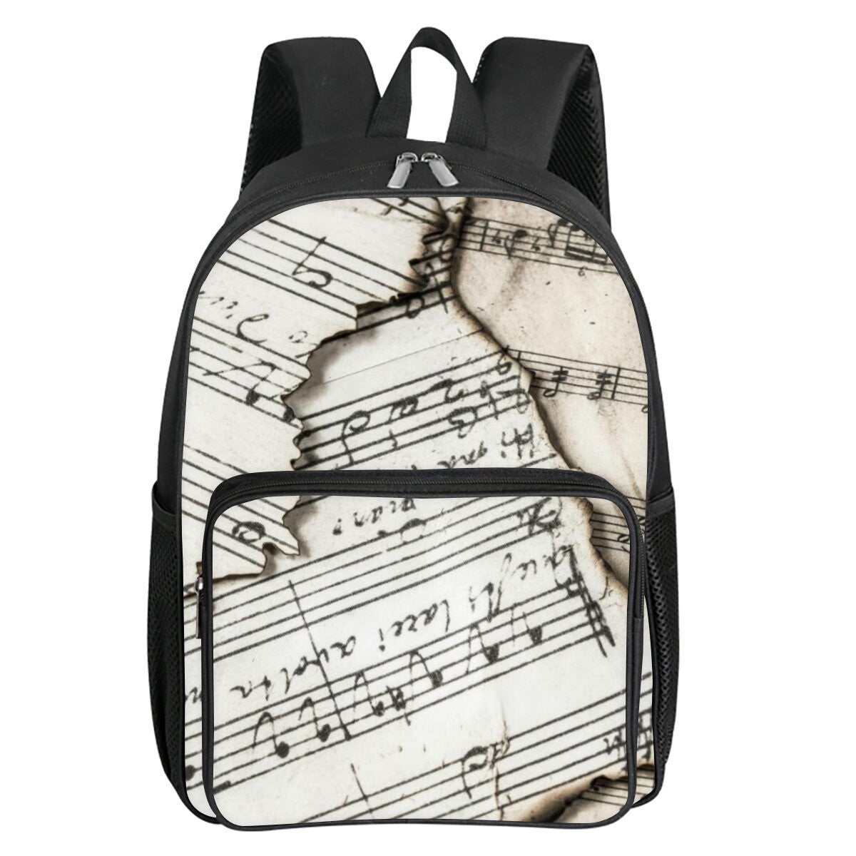 Musical Note Print Square Front Pocket Backpack Zipper Large Capacity for Boy/Girls Best Gift 3D Cartoon Children's School Bag