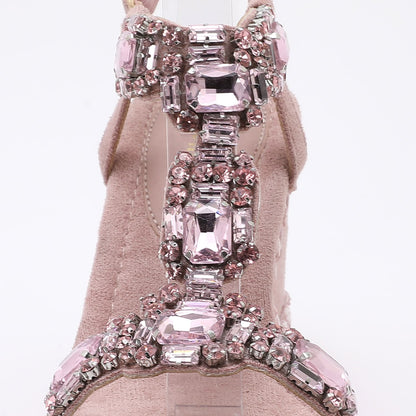 Trendin Mode Women's Velvet High Wedge Sandals 10cm Heel