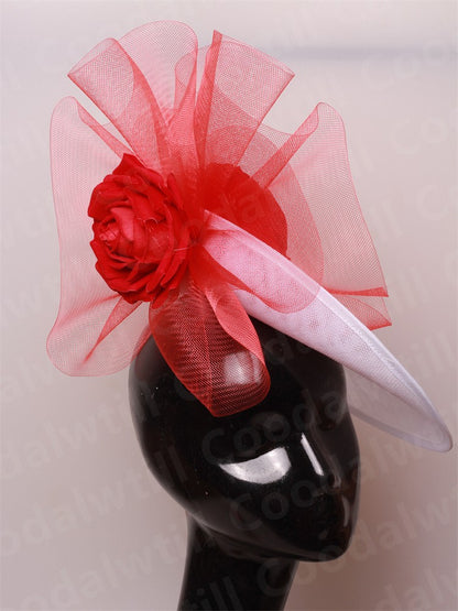 Fascinator Feminino Azul Marinho Chic Chapéu Elegante para Royal Ascot Millinery Noiva Casamento Coquetel Acessórios de Cabelo Véus e Acessórios para Cabeça