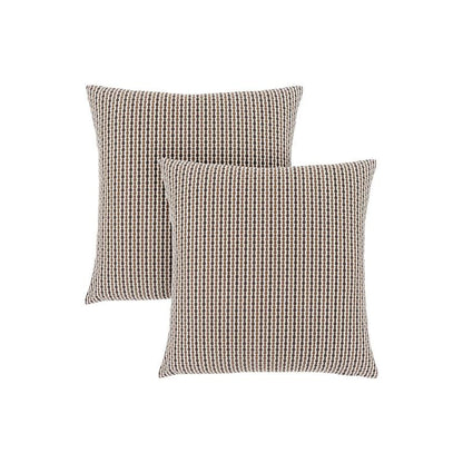 Set of 2 Decorative Throw Pillows, 18 x 18 Inch Square, Insert Included, Hypoallergenic Brown Polyester, Modern Accent for