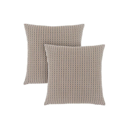 Set of 2 Decorative Throw Pillows, 18 x 18 Inch Square, Insert Included, Hypoallergenic Brown Polyester, Modern Accent for