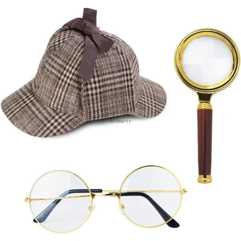 adult Detective Costume Hat 100 Days of School Old Man Grandpa Costume halloween costume  disfraz hombre medieval kostumecoparty