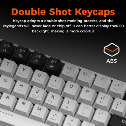 Teclado Mecânico com Fio DAREU EK861S RGB 61 Teclas Switches Vermelhos Keycaps ABS N-Key Rollover com Pés Magnéticos