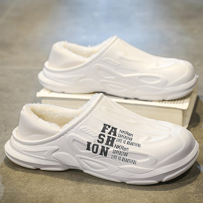 Winter Warm Sandals Women&Men Shoes Indoor Outdoor Slides Cotton Pantoffels Casual Clogs Fur Easy On Off House Floor Slippers