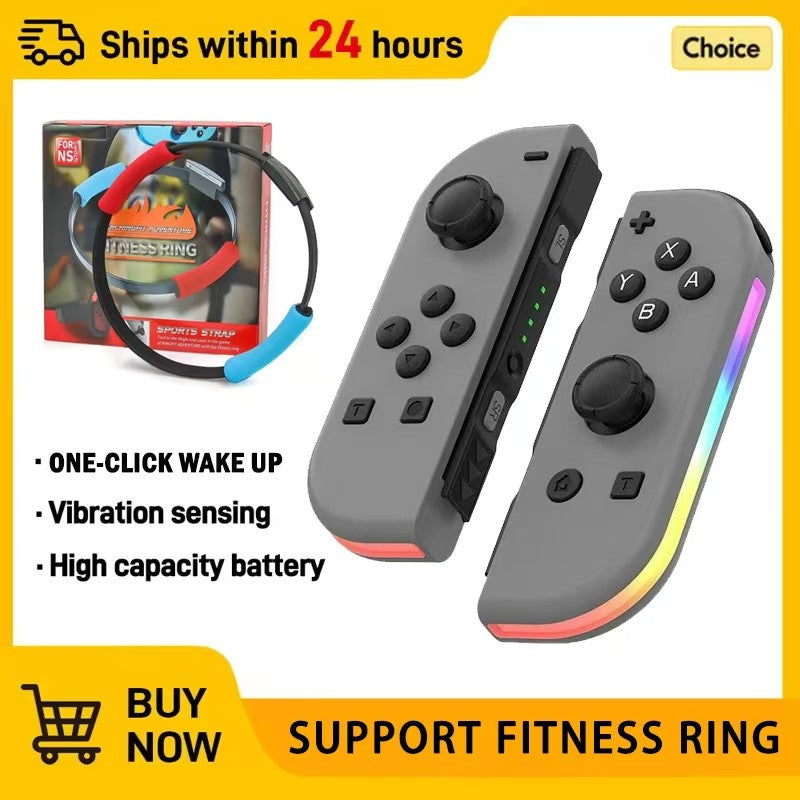 Wireless Switch L/R Controllers Hall Joystick RGB Colorful Light BT 5.3 Wake Up Six-Axis Vibrating Joypad For Switch/Lite/Oled