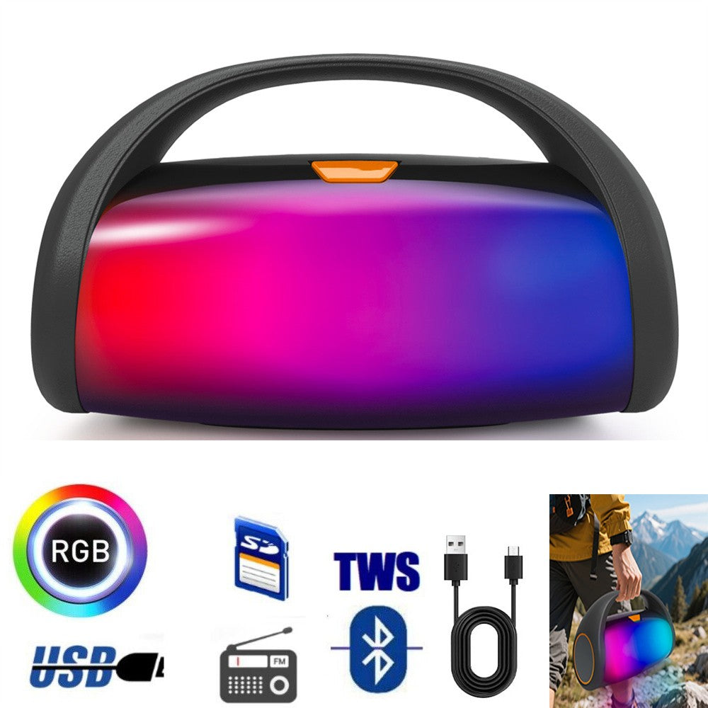 Alto-falante Bluetooth 1000W com Luz LED Alto-falantes Portáteis para Uso Externo Subwoofer Duplo de 3'' Caixa de Som Suporte