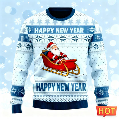 2026 New Funny Santa Claus Graphic Sweatshirts Fashion Holiday Wear 3D Printed Ugly Christmas Sweater Loose Streetwear Pullovers