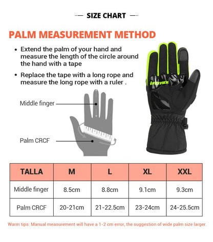 Luvas de motocicleta de inverno impermeáveis quentes masculinas dedo completo luvas de moto tela sensível ao toque para pilotagem de motocicleta
