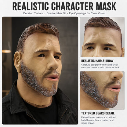 Realistic Latex Male Mask Chris Hemsworth Celebrity Mask Halloween Carnival Costume Party Fancy Dress Adult Prank Head Cover