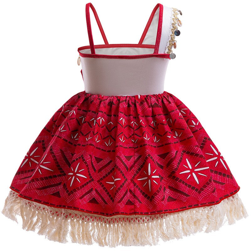 Girls Halloween Cosplay Moana Dress Ocean Adventure Role Play Costume Vaiana Princess Boys Maui Costume Vestidos Party Dress