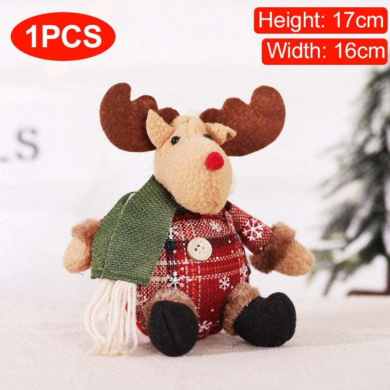 Christmas Dolls Tree Decor Standing Santa, Snowman and Reindeer Figurines  for Home Decor Birthday Gifts Merry Christmas