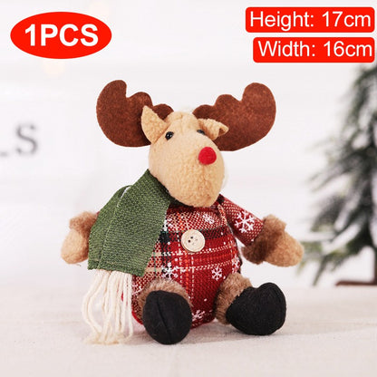 Christmas Dolls Tree Decor Standing Santa, Snowman and Reindeer Figurines  for Home Decor Birthday Gifts Merry Christmas