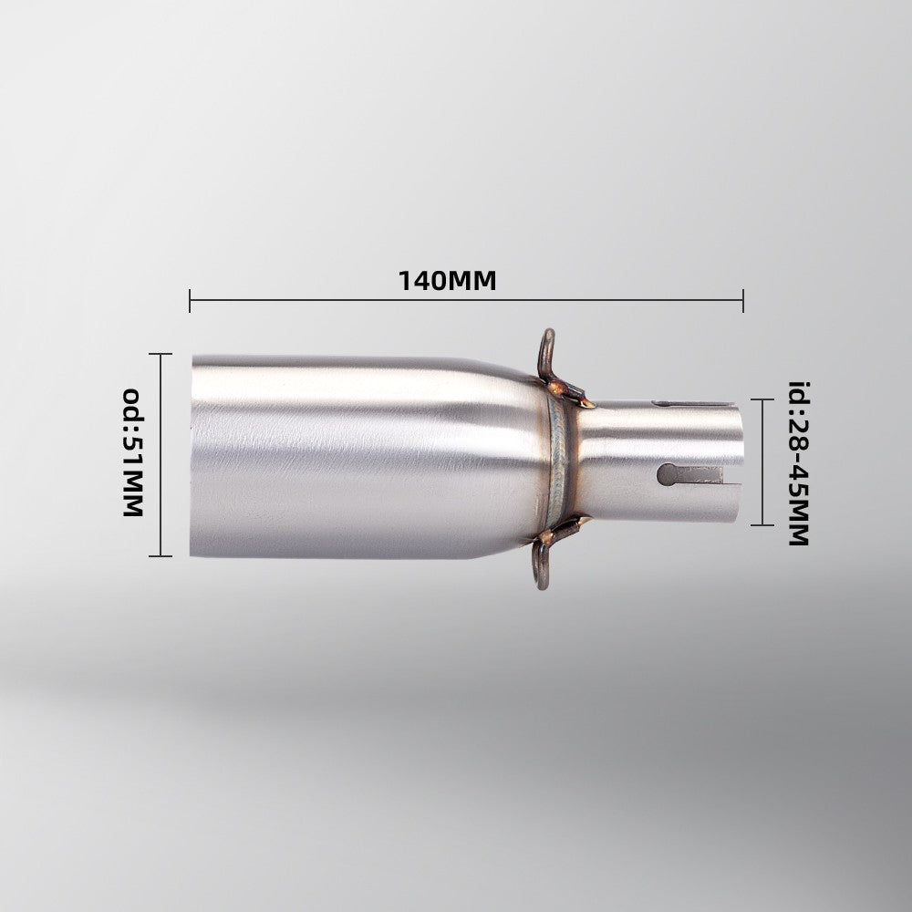 Motorcycle Universal Exhaust Mid Pipe OD 51mm ID 28-45mm Slip On Adapter Pipe Fit Most Motorbike Exhaust Mod
