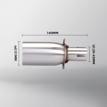 Motorcycle Universal Exhaust Mid Pipe OD 51mm ID 28-45mm Slip On Adapter Pipe Fit Most Motorbike Exhaust Mod