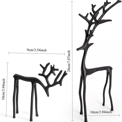 1pc Classic Elegant Black Letter Deer Figurine - Christmas Tree Topper & Year-Round Decor, Durable Plastic Home Gift