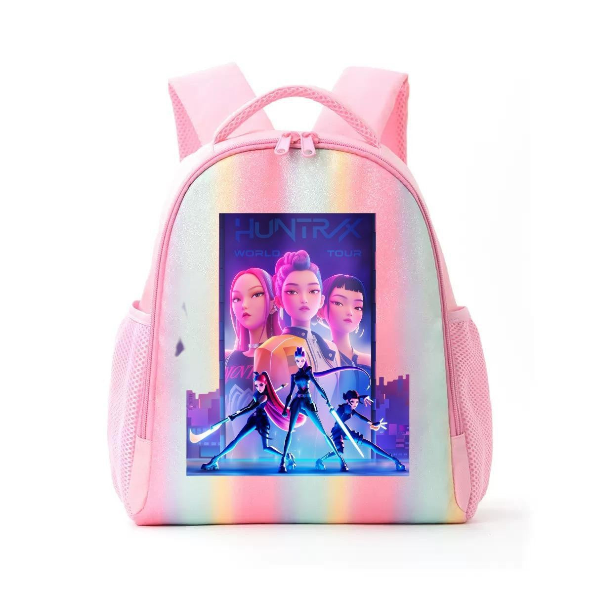 Mochila de Caçadores de Demônios KPop Estampa de Desenho Animado Anime Bolsas de Ombro para Estudantes Organizador de Papelaria Grande Capacidade Presentes de Volta às Aulas