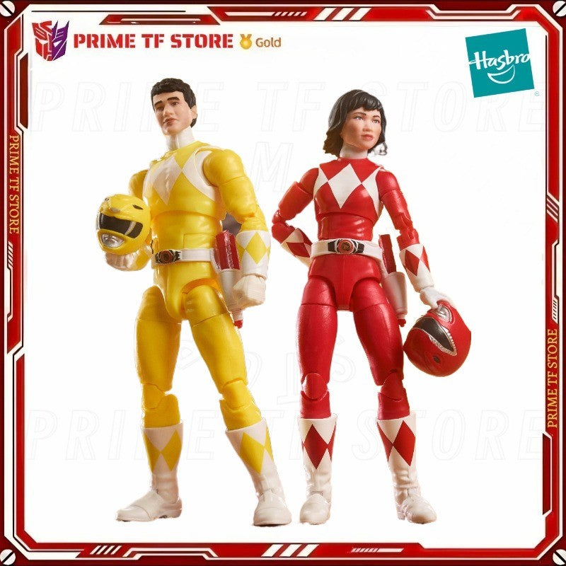 ?Promoção imperdível? Hasbro Power Rangers Lightning Collection Original Mighty Morphin Yellow & Red Ranger Pacote com 2 “Swap” Figura de Anime Presente