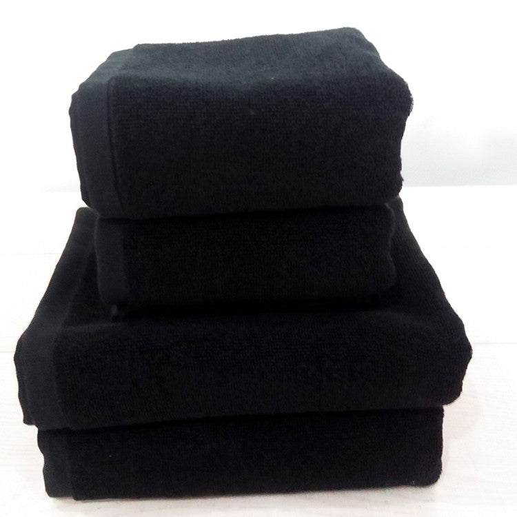 5/4 piece 100% Cotton Black Face Towel No Fading Bath Towels Large Men's Beach Towel for Hotel Corporate Gift DropShip Available