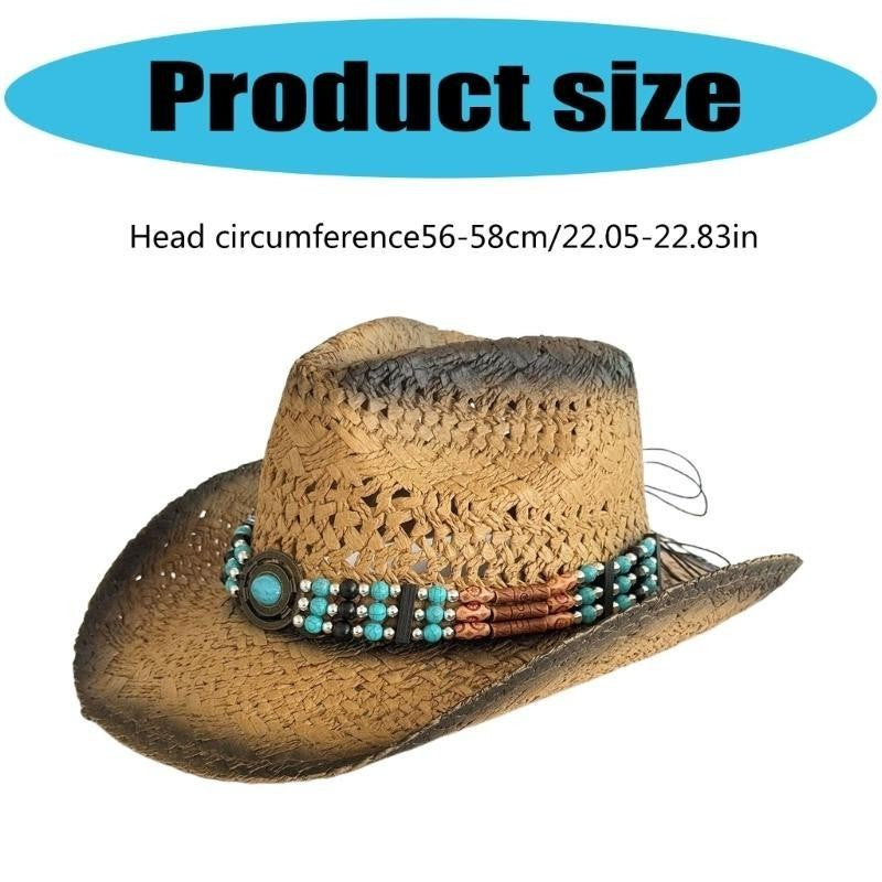 31BB Woven Straw Hat Beach Sun Hat Hollows Out Sunhat Stylish Wide Border Hat for Sun Resistances