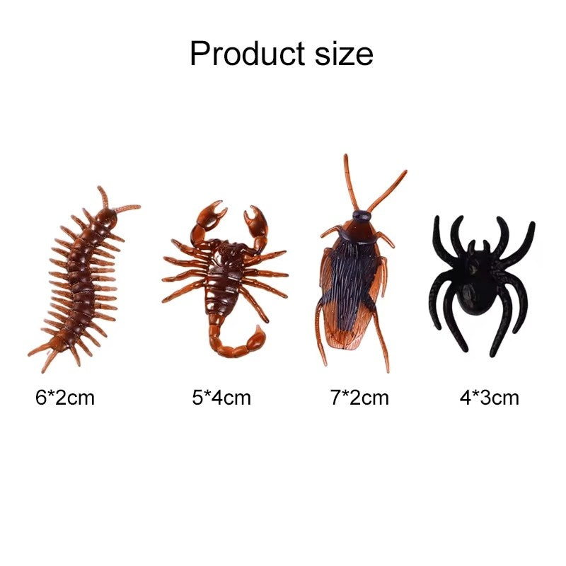 12/24pcs Halloween Simulation Bug Cockroach Spider Centipede Scorpion Plastics Prank Bug Funny 2025 Halloween DIY Decoration