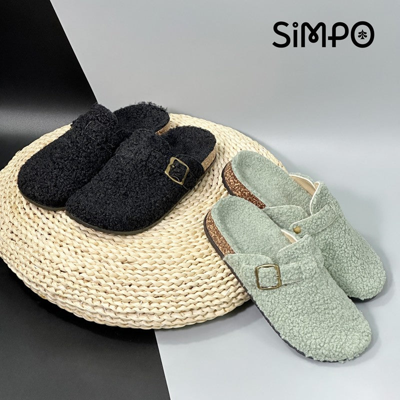 New Fall Winter Women And Men's Slippers With Plush Upper Indoor Outdoor Casual Sandals