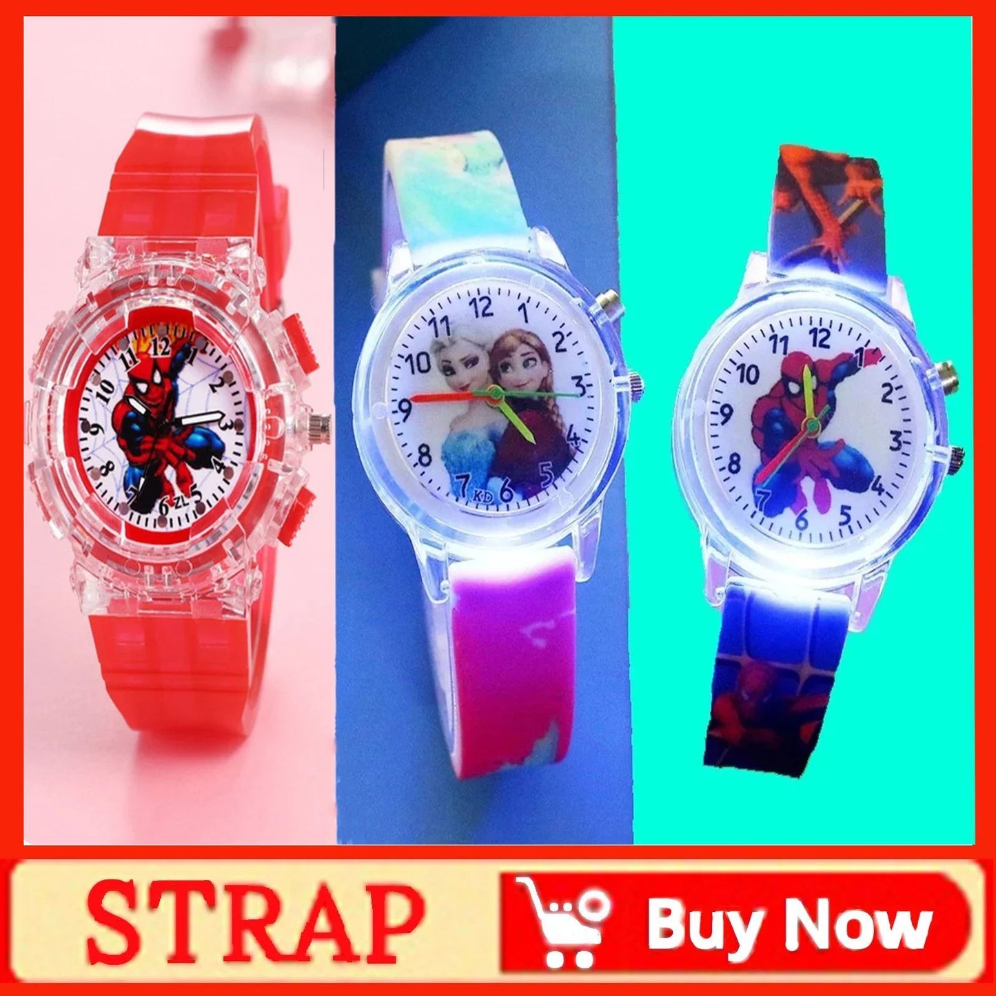 Mario Bros Children's Watches Action Figures Luigi Princess Peach Yoshi Bowser kids Sport Wristband Waterproof Digital Watch Toy