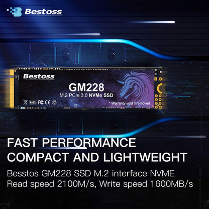Bestoss M.2 NVMe PCIe 3.0 128GB 256GB 512GB 1TB SSD Interno para Notebook e Desktop