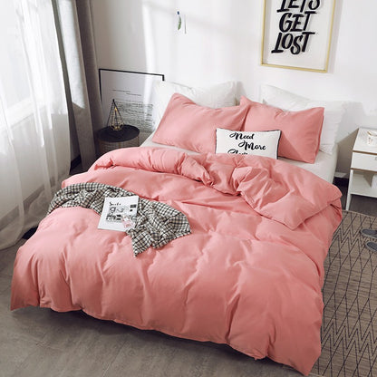 Capa de Edredom Nórdica Lixada Cor Sólida 220x240 Solteiro Casal Queen King Conjunto de Roupa de Cama Simples Fronha Roupa de Cama (Sem Lençol)