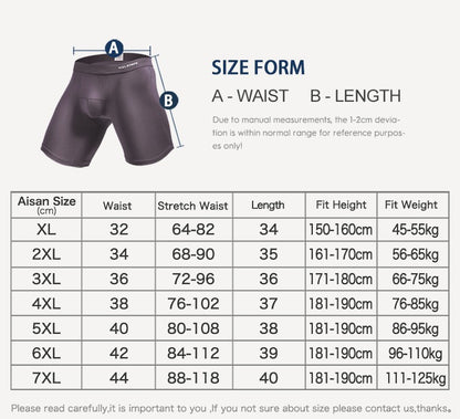 Men's Long Leg Boxer Briefs - Anti-Chafing, Breathable Modal Underwear, Quick-Dry Sports Compression Shorts for Running & Workou