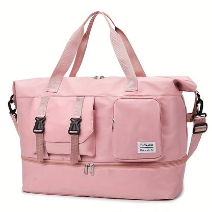 Large Capacity Multi-Functional Travel Duffel Bag & Gym Tote with Multiple Compartments, Durable Nylon Sports Bag