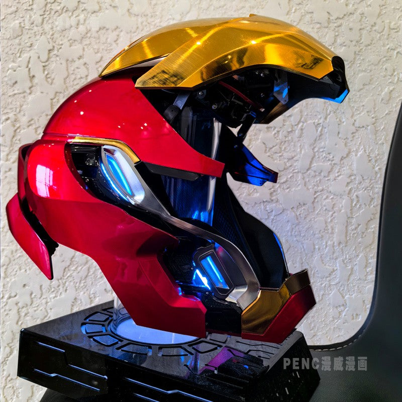 Mechahead Mk50 Jarvis Iron Man Helmet Luminous Voice Control Deformable Electric Opening Halloween Cos Mask Male Xmas Toys Gifts