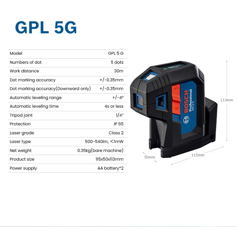 Laser Bosch GPL 3G 3 Pontos Nivelamento Automático GPL 5G 5 Pontos Nível a Laser de Alinhamento Instrumento Profissional Laser de Pontos Verde