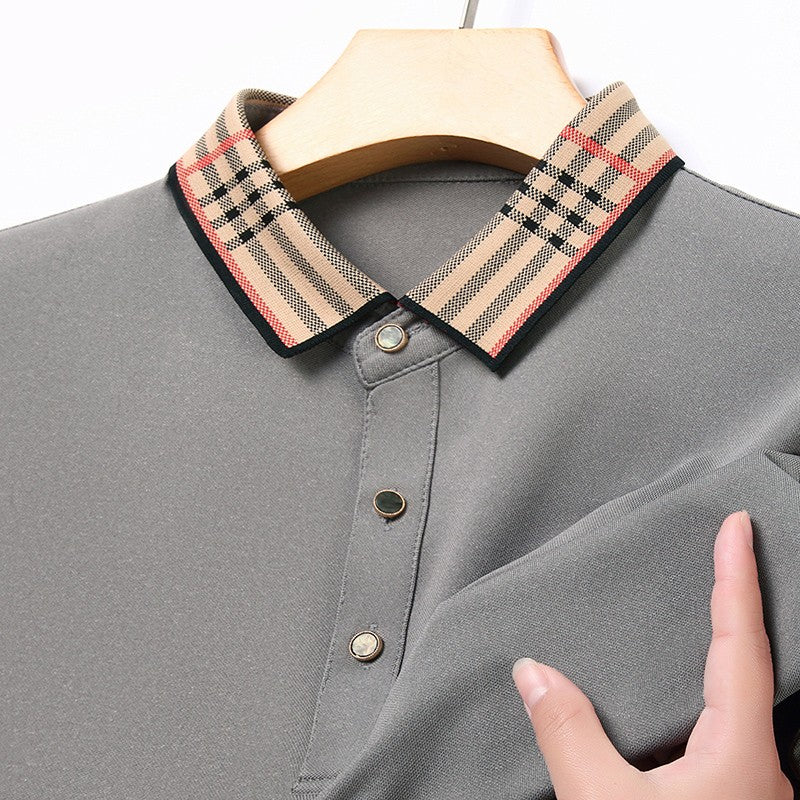 Original Quality Men's Polo Shirt High-End Striped Print Short Sleeve Classic Lapel T-Shirt Business Casual fashion Menswear Top